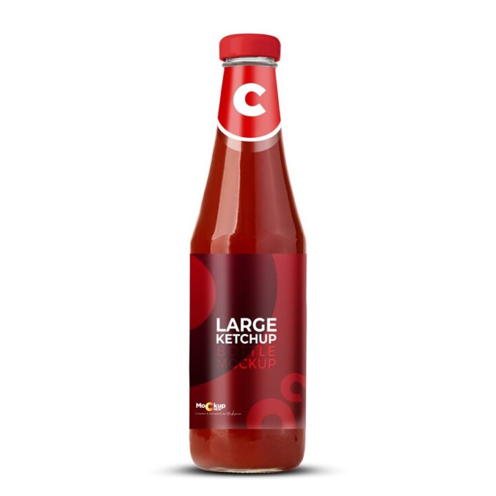 Large Glass Ketchup Bottles Mockup - Image 2