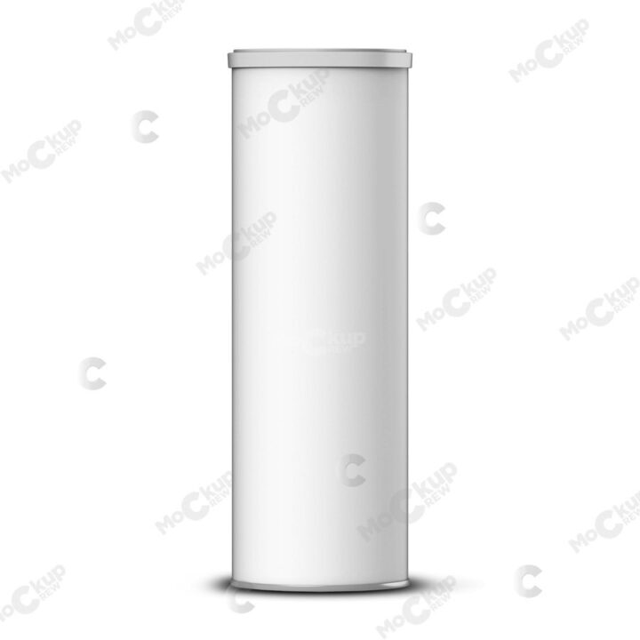 Cylinder Box with Plastic Lid Mockup