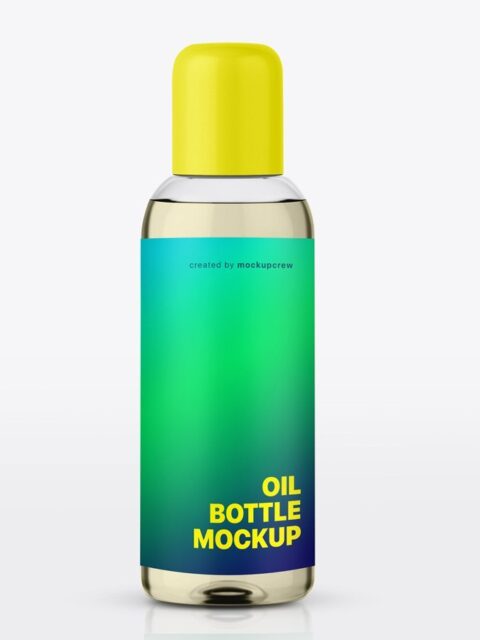 Oil Bottle Packaging Mockup