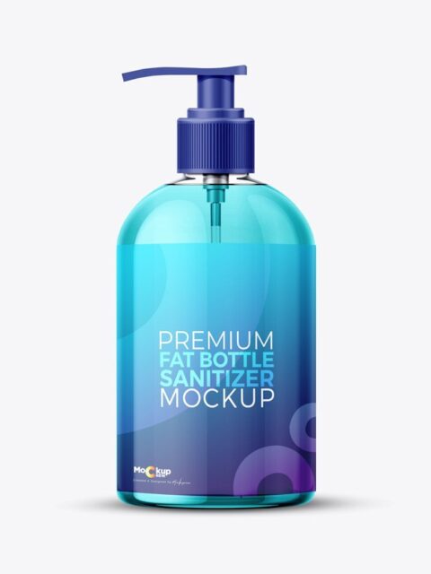 Fat Sanitizer Bottle Mockup