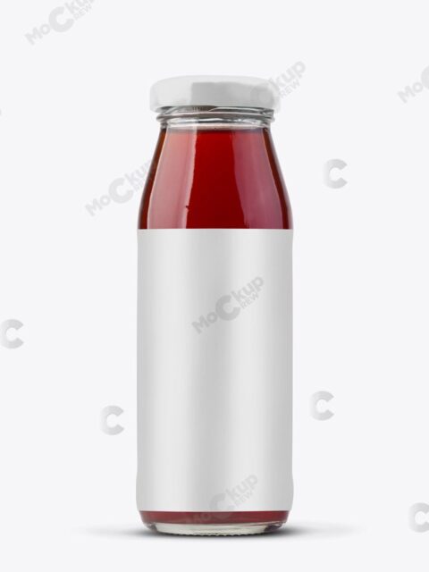 Glass Juice Bottle Mockup