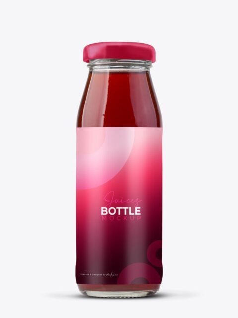 Glass Juice Bottle Mockup