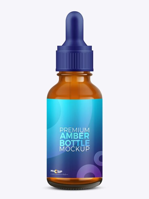 Dropper Amber Bottle Mockup