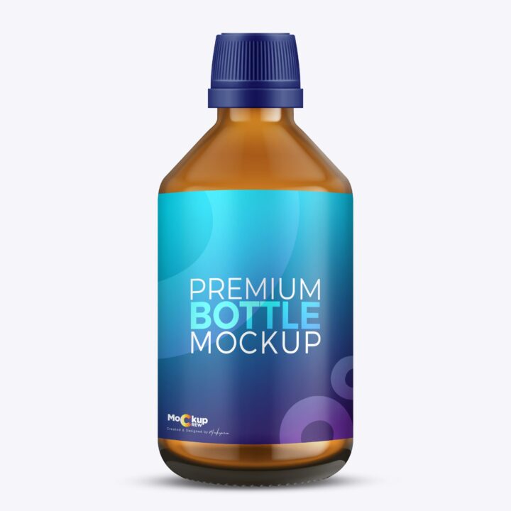 Medium Amber Bottle Mockup - Image 2