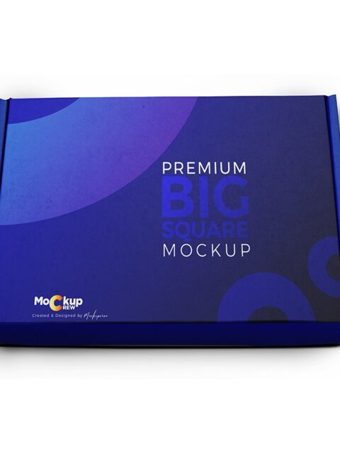 Premium Square Paper Box Mockup