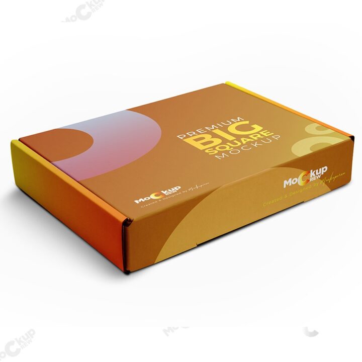 Flat Square Paper Box Mockup - Image 2