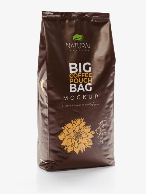 Big Glossy Coffee Pouch Bag