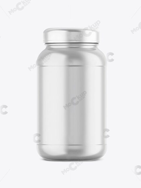 Supplement Bottle Mockup Metallic