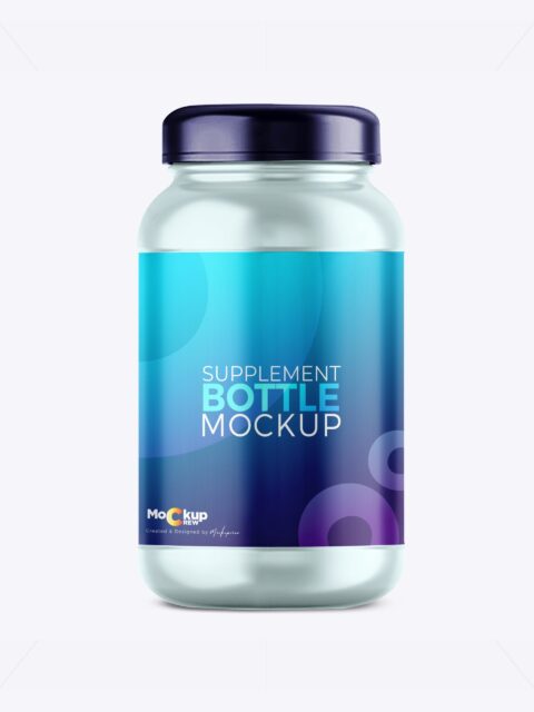 Supplement Bottle Mockup Metallic