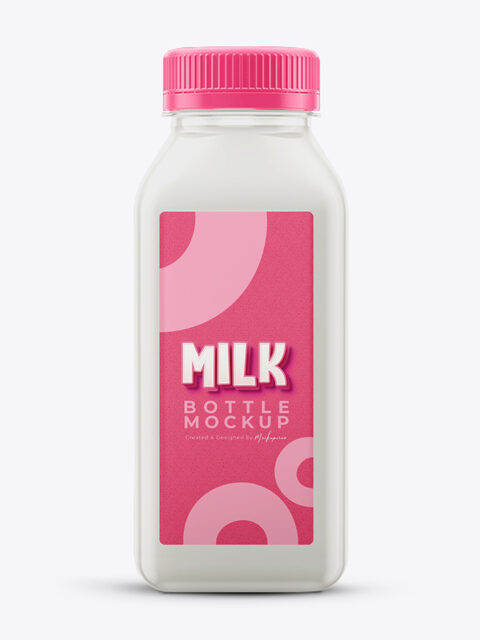 Milk Bottle Packaging Mockup