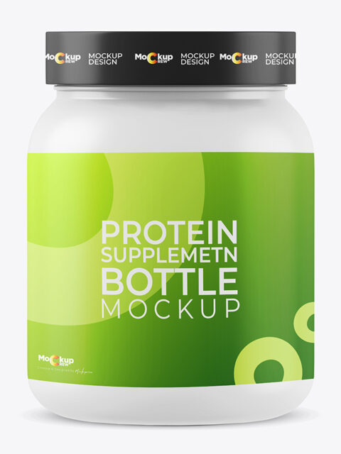 Protein Supplement Bottle Mockup