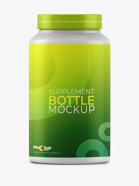 Large Supplement Bottle Mockup