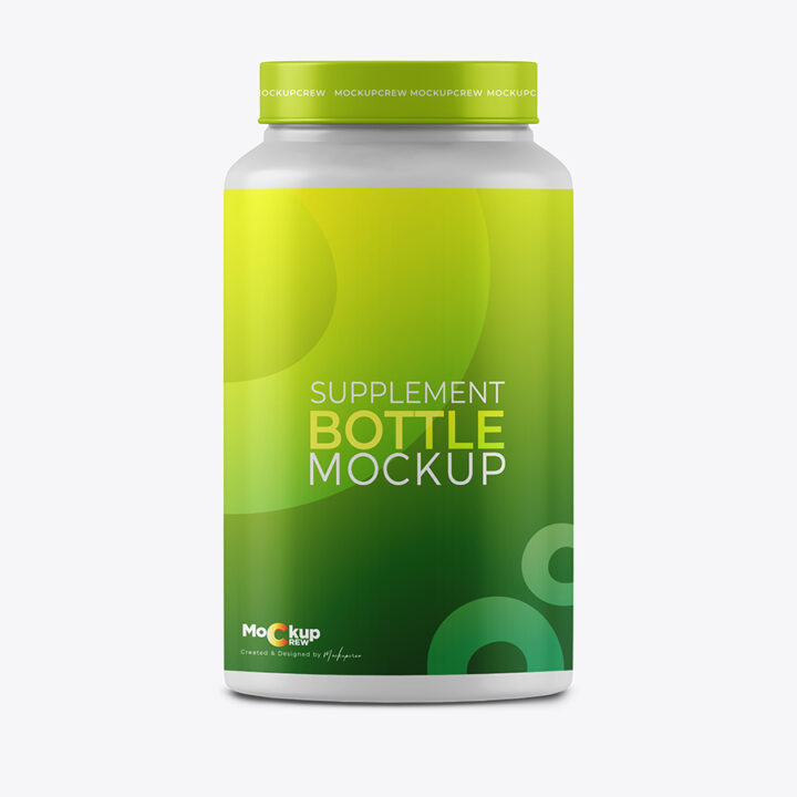 Large Supplement Bottle Mockup - Image 2