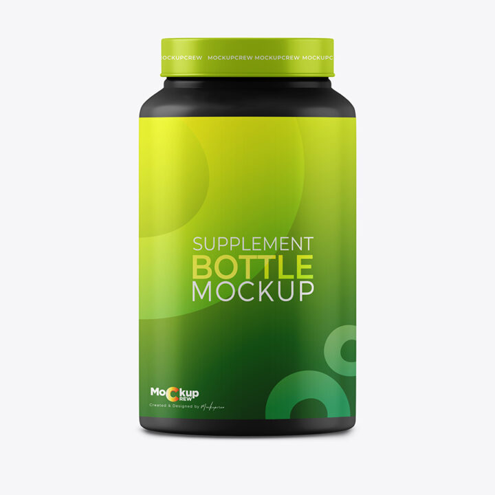 Large Supplement Bottle Mockup - Image 3